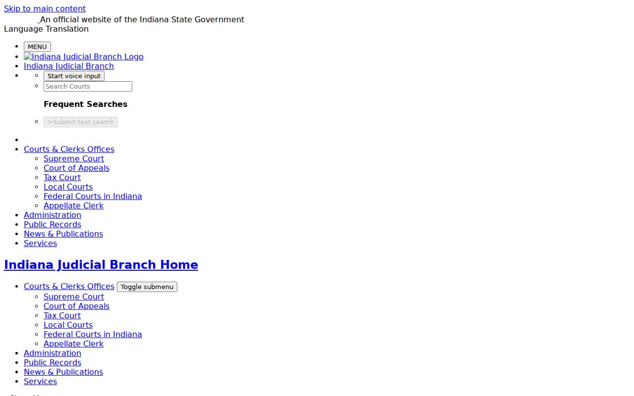 Indiana MyCase search rules and 1000 result limit